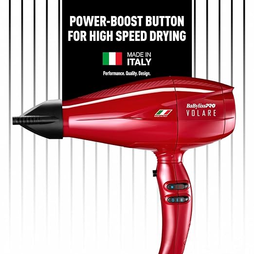 Babyliss PRO VOLARE Full-Size Italian Hair Dryer RED #BRVOL1
