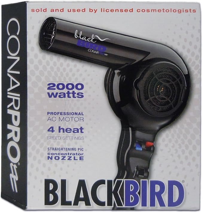 Conair BB075W Pro Blackbird Hair Dryer 2000 Watt