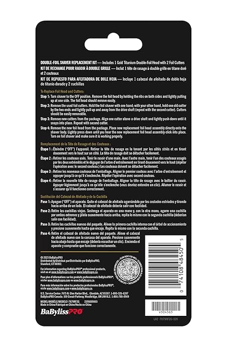 BABYLISSPRO FXONE GOLD Double Foil Shaver Replacement Foil and Cutter #FX79RF2G