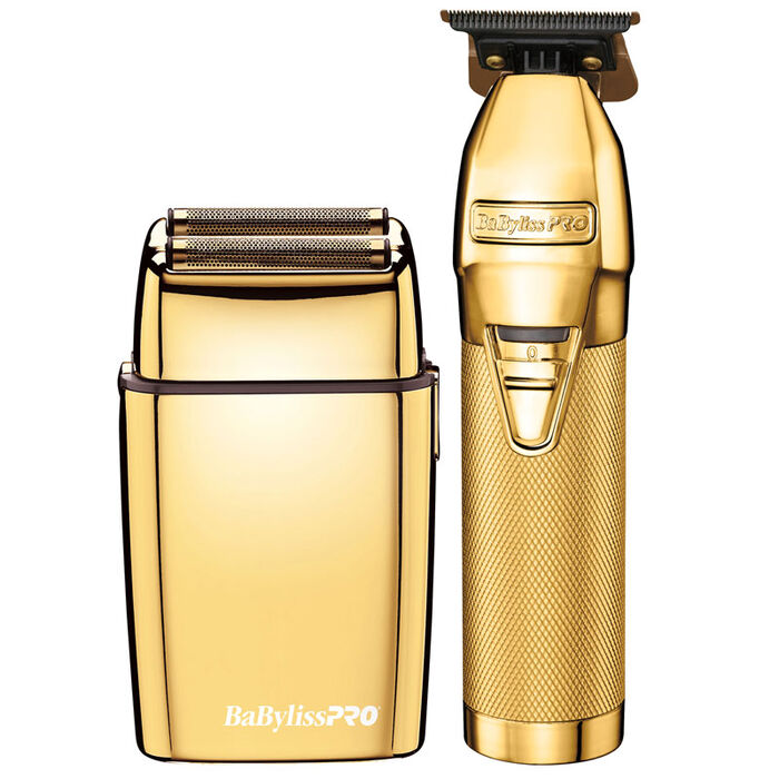 BABYLISSPRO® GOLDFX COLLECTION OUTLINING TRIMMER & DOUBLE FOIL SHAVER #FXHOLPK2G