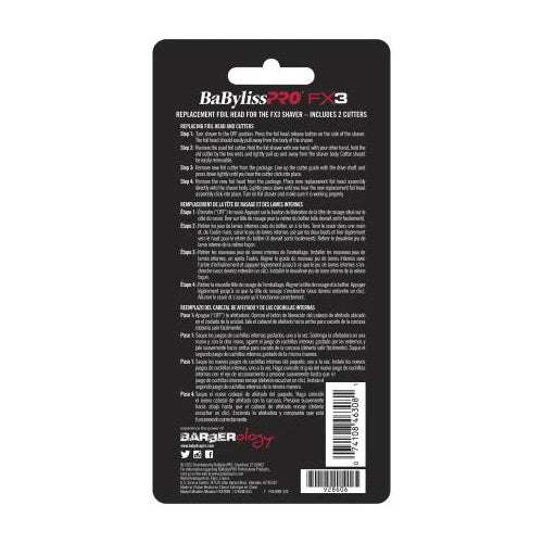 BaBylissPRO Replacement Foil Head & Cutters For FX3 Shaver #FXX3RFB