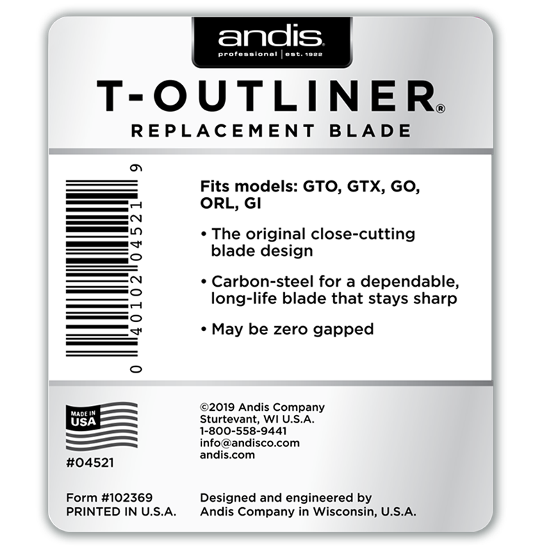 ANDIS T-OUTLINER REPLACEMENT BLADE #04521