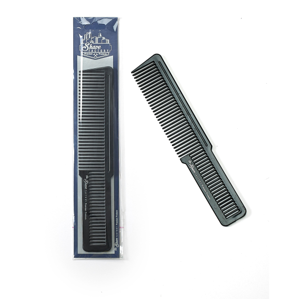 THE SHAVE FACTORY PEINE DE PARTE SUPERIOR PLANA NEGRO