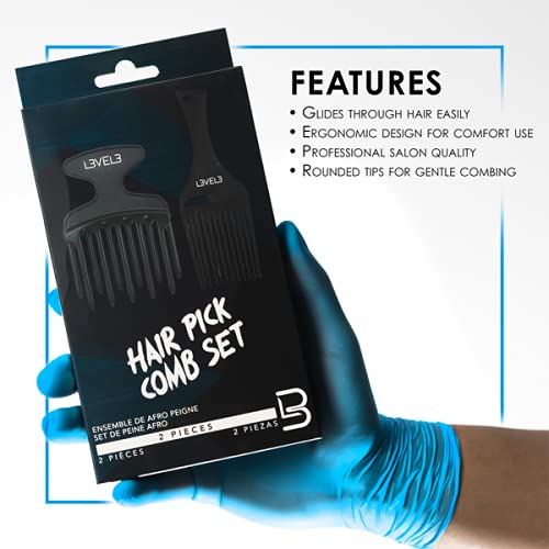 L3VEL3 HAIR PICK COMB SET – 2 PC