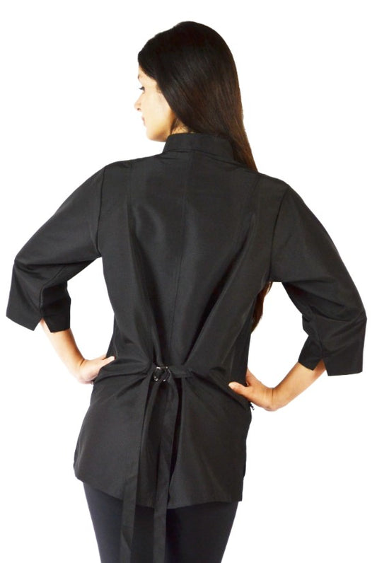 STYLIST 3/4 SLEEVE MANDARIN JACKET BLACK  #512