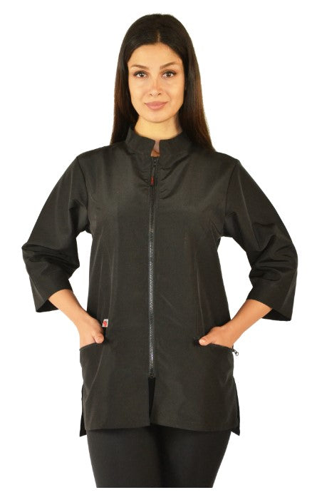 STYLIST 3/4 SLEEVE MANDARIN JACKET BLACK  #512