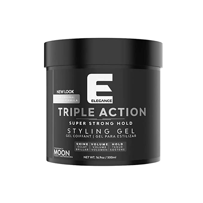 ELEGANCE TRIPLE ACTION HAIR GEL MOON STRONG HOLD 16.9OZ