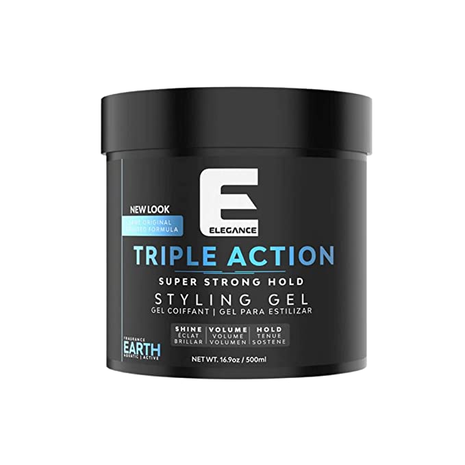ELEGANCE TRIPLE ACCIÓN GEL DE FIJACIÓN SÚPER FUERTE TIERRA 16.9oz