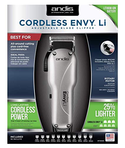 ANDIS ENVY LI CORDLESS CLIPPER / GRAY LCL #73130
