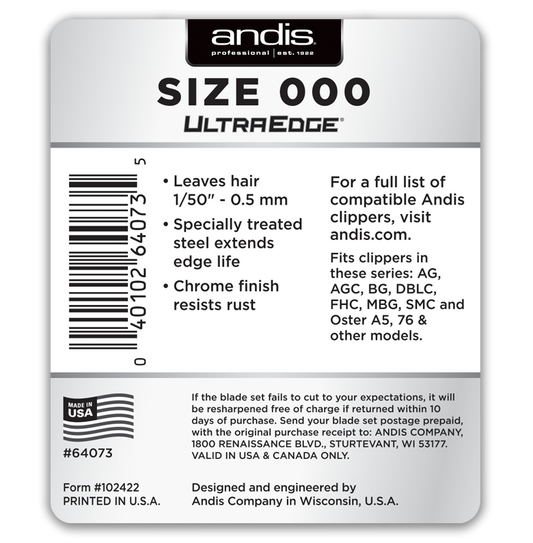 ANDIS ULTRAEDGE DETACHABLE BLADE, SIZE 000