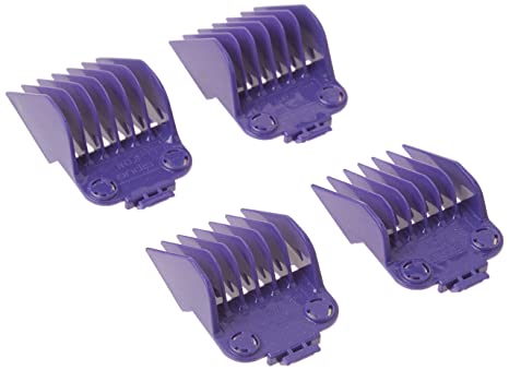 ANDIS MASTER DUAL MAGNETIC LARGE 4 COMB SET, PURPLE.