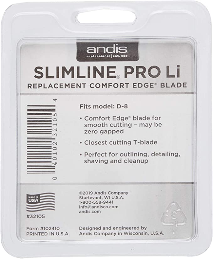 ANDIS SLIMLINE PRO LI TRIMMER REPLACEMENTEN D8 BLADE #32105