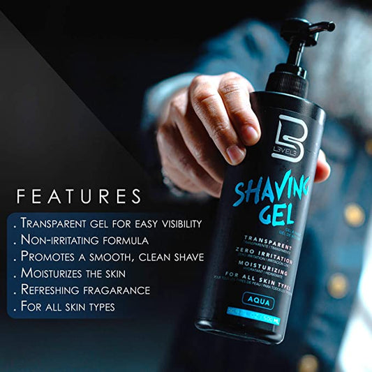 L3VEL3 GEL DE AFEITAR TRANSPARENTE – 500ML