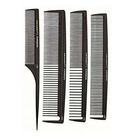 Peine para peluqueros CRICKET CARBON, paquete de 4