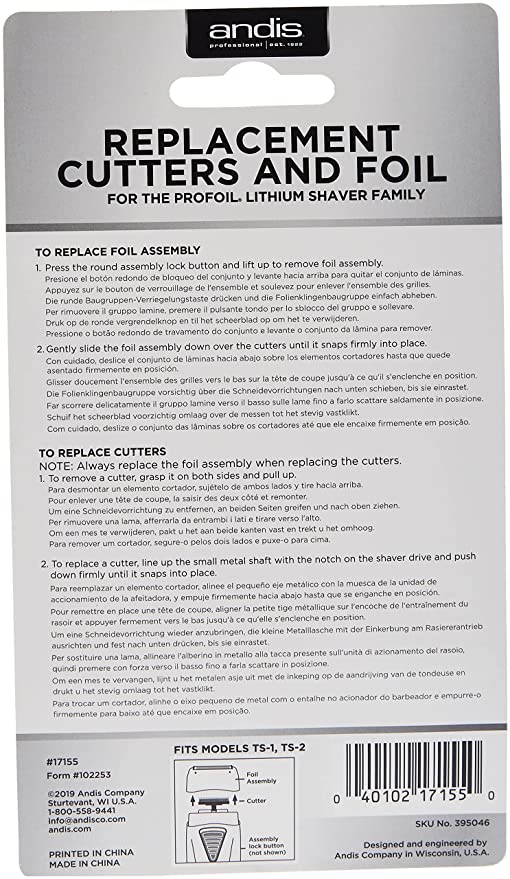 Andis ProFoil Shaver's Replacement Foil & Cutter-TS-1/TS-2 #17280