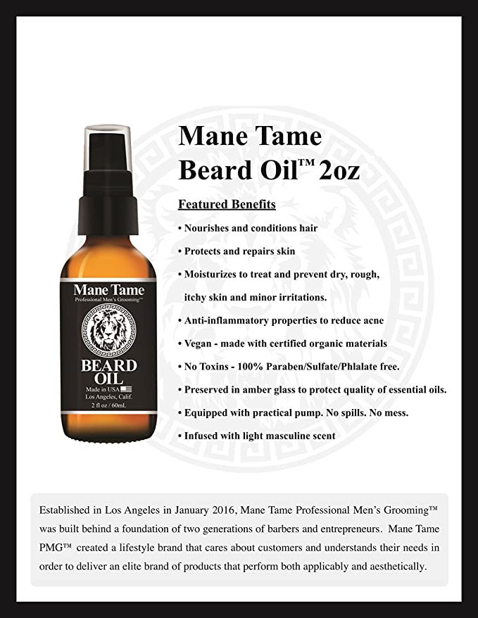 MANE TAME BEARD OIL 2OZ