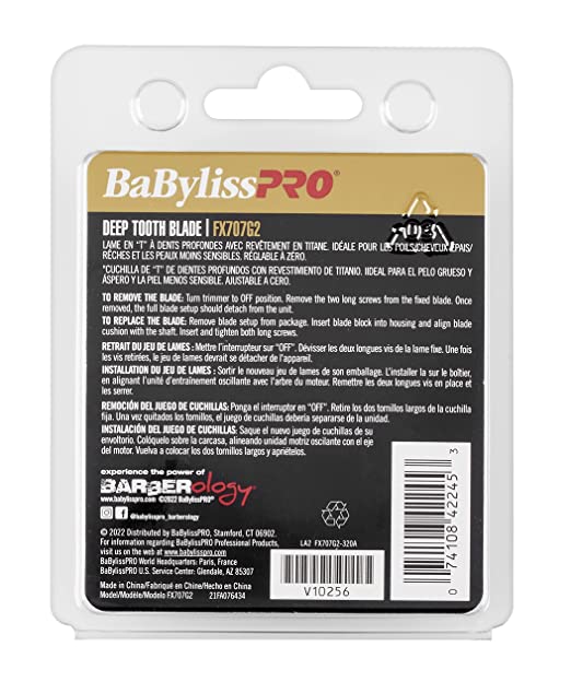 BABYLISSPRO DEEP TOOTH GOLDFX 2.0 TRIMMER REPLACEMENT BLADE #FX707G2