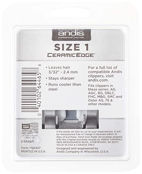ANDIS CERAMICEDGE DETACHABLE CLIPPER BLADE, SIZE #1