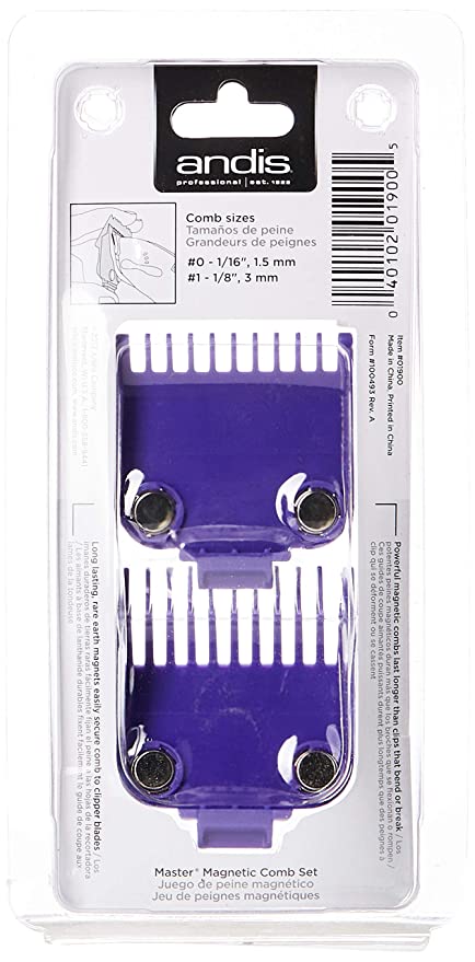 ANDIS MASTER MAGNETIC COMB SET DUAL PACK, #0,#1  #01900