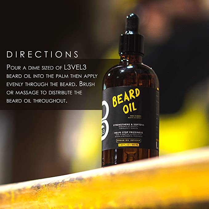 L3VEL3 ARGAN BEARD OIL 3.38OZ