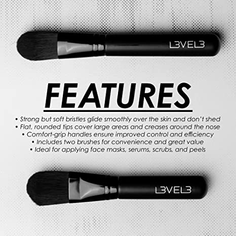 BROCHAS PARA APLICACIÓN DE MASCARILLAS FACIALES L3VEL3 – PAQUETE DE 2