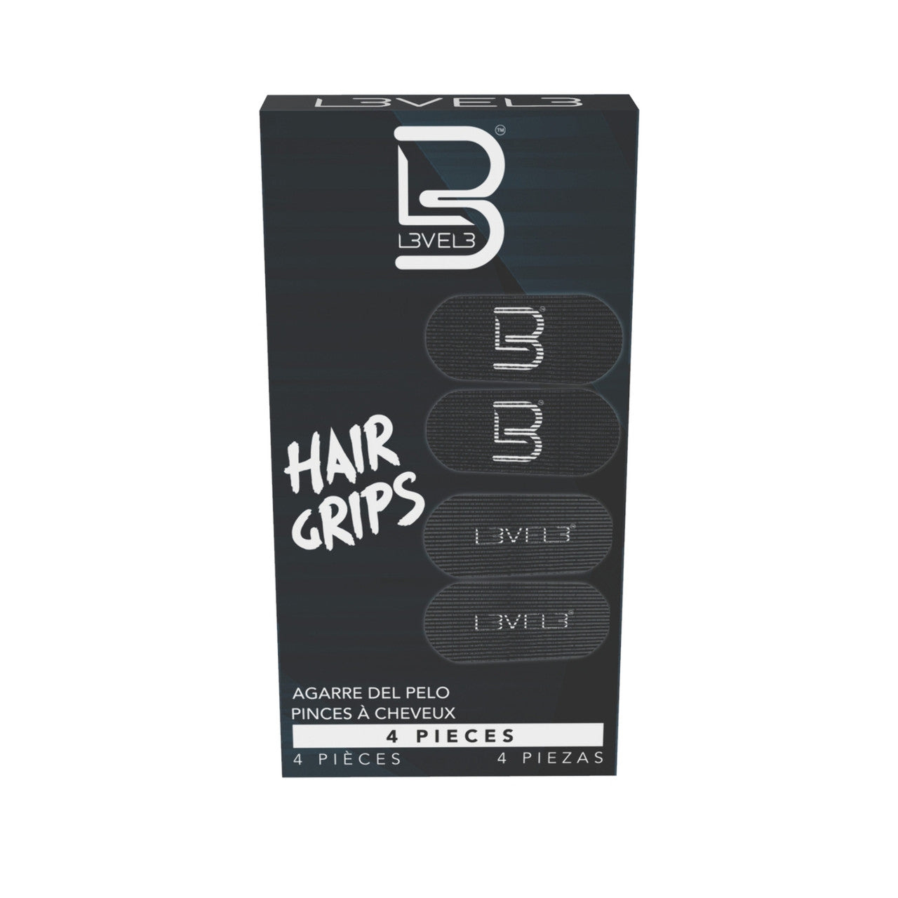 L3VEL3 HAIR GRIPS BLACK 4 PCS