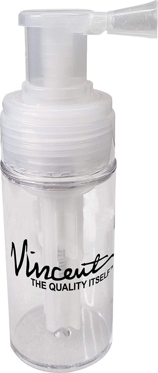 VINCENT CLEAR PLASTIC POWDER BOTTLE VT173