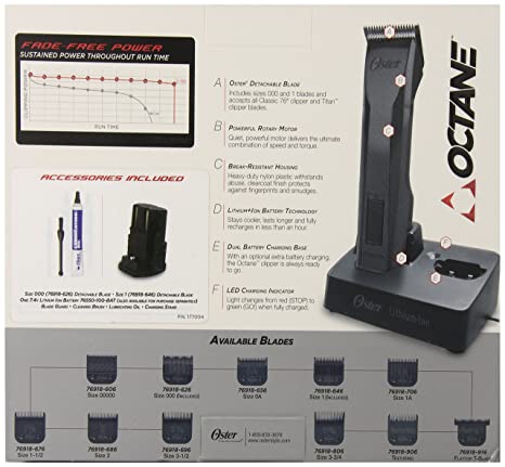 OSTER OCTANE HEAVY DUTY CORDLESS HAIR CLIPPER