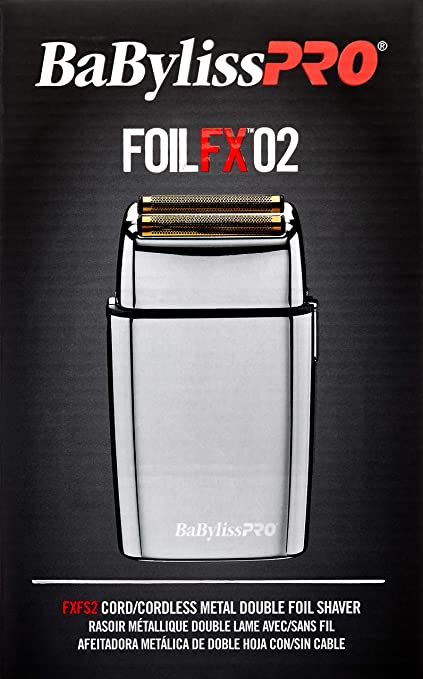 BABYLISSPRO CORDLESS METAL SILVER DOUBLE FOIL SHAVER #FXFS2