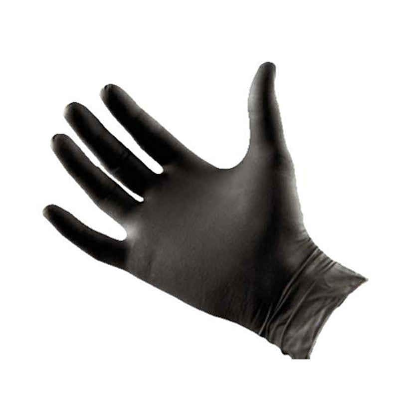 POLYSILK BLACK LATEX GLOVES 100 PK