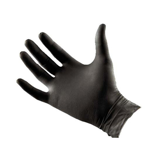 POLYSILK BLACK LATEX GLOVES 100 PK