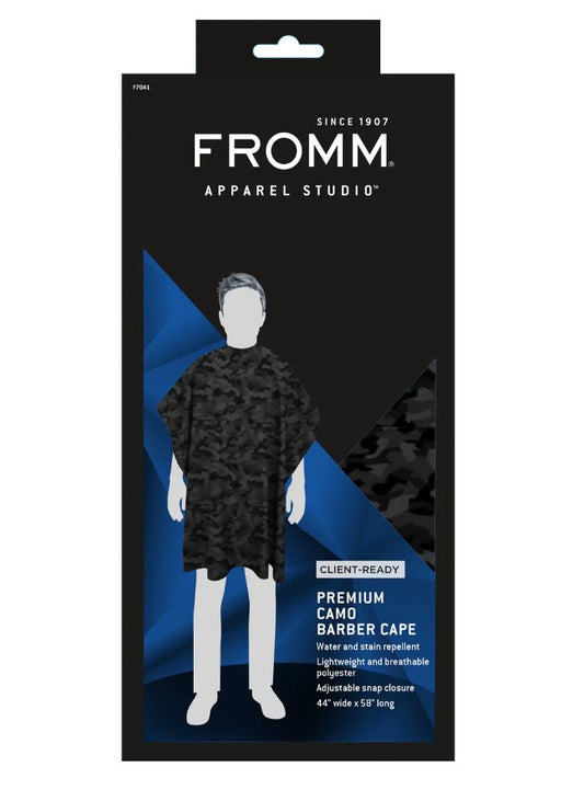 CAPA DE BARBERO DE CAMUFLAJE FROMM F7041 (BROCHE DE PRESIÓN)