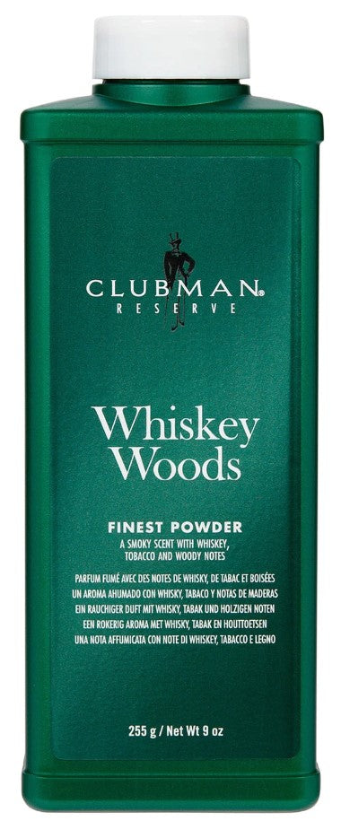 CLUBMAN  WHISKEY WOODS TALC POWDER 9 OZ