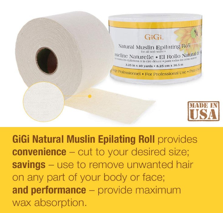 GIGI NATURAL MUSLIN EPILATING ROLL 40 YD