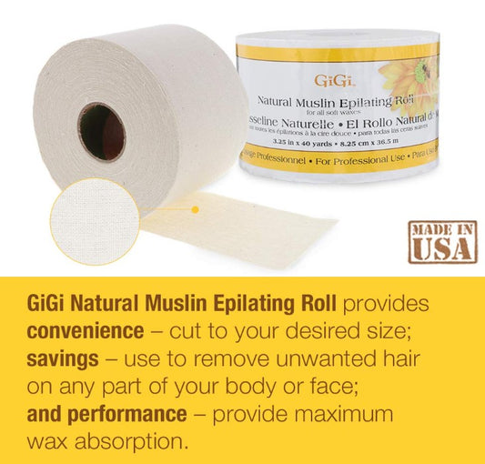 GIGI NATURAL MUSLIN EPILATING ROLL 40 YD