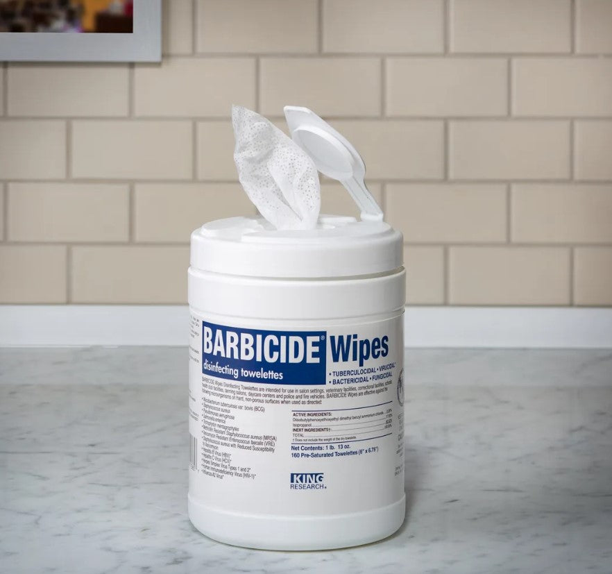 KING RESEARCH BARBICIDE WIPES 160 COUNT