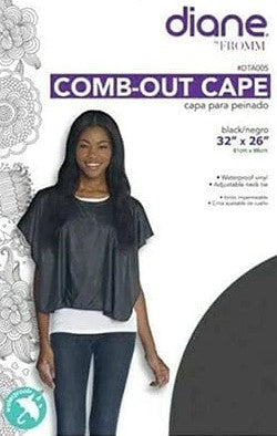 DIANE COMB OUT CAPE 32"x 26" VINYL BLACK