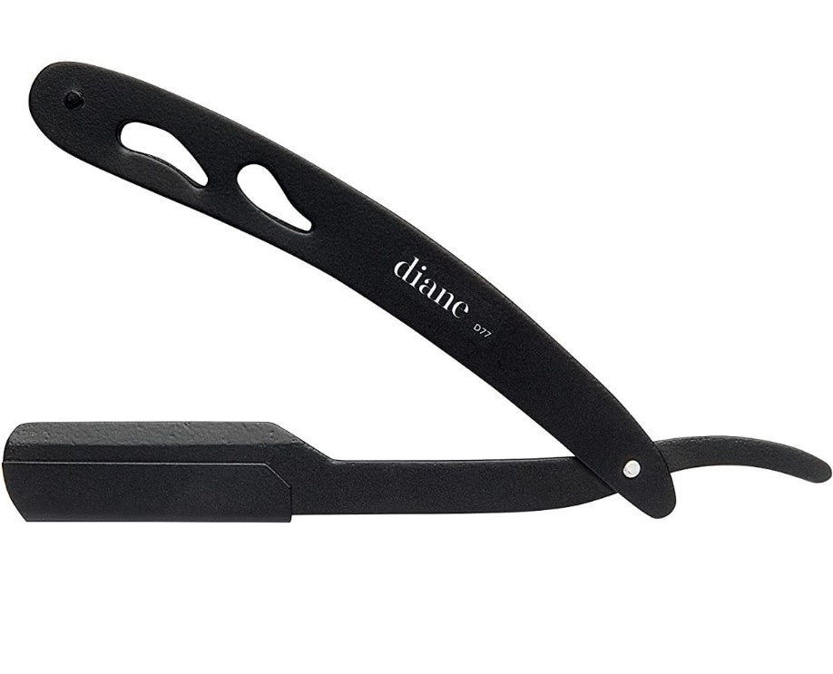 DIANE DELUXE STRAIGHT RAZOR BLACK STEEL D77