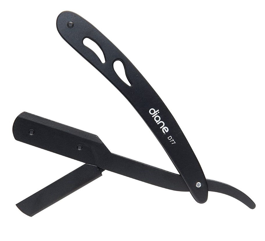 DIANE DELUXE STRAIGHT RAZOR BLACK STEEL D77