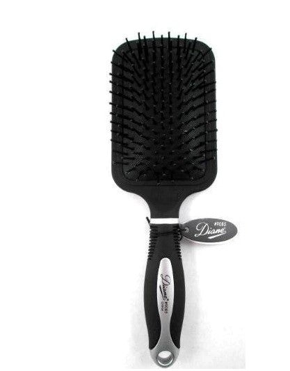CEPILLO DE PALETA CUADRADO DIANE ROW NEGRO-PLATA D9085