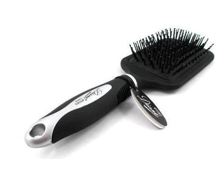 CEPILLO DE PALETA CUADRADO DIANE ROW NEGRO-PLATA D9085