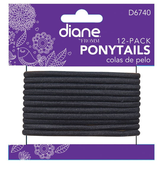 DIANE PONYTAILS BLACK 12 PK D6740