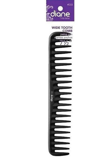 DIANE WIDE TOOTH COMB BLACK #7 1/2 BLACK D33