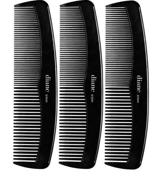 DIANE POCKET STYLING COMB 5" BLACK  3PK #D7041