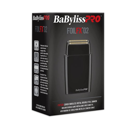 BABYLISSPRO CORDLESS BLACK METAL DOUBLE FOIL SHAVER #FXFS2B