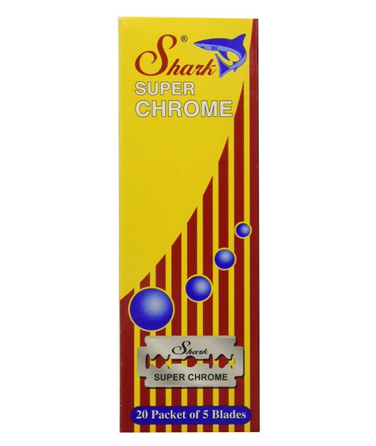 SHARK DOUBLE EDGE SAFETY RAZOR BLADES, SUPER CHROME, 100 CT