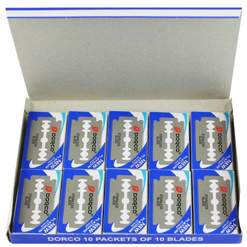 DORCO RAZOR DOUBLE EDGE BLADES (BLUE) 100CT