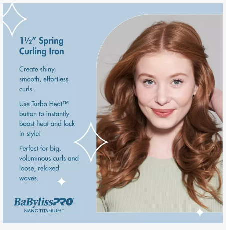BABYLISS PRO NANO TITANIUM SPRING IRON 1-1/2" #BNT150S