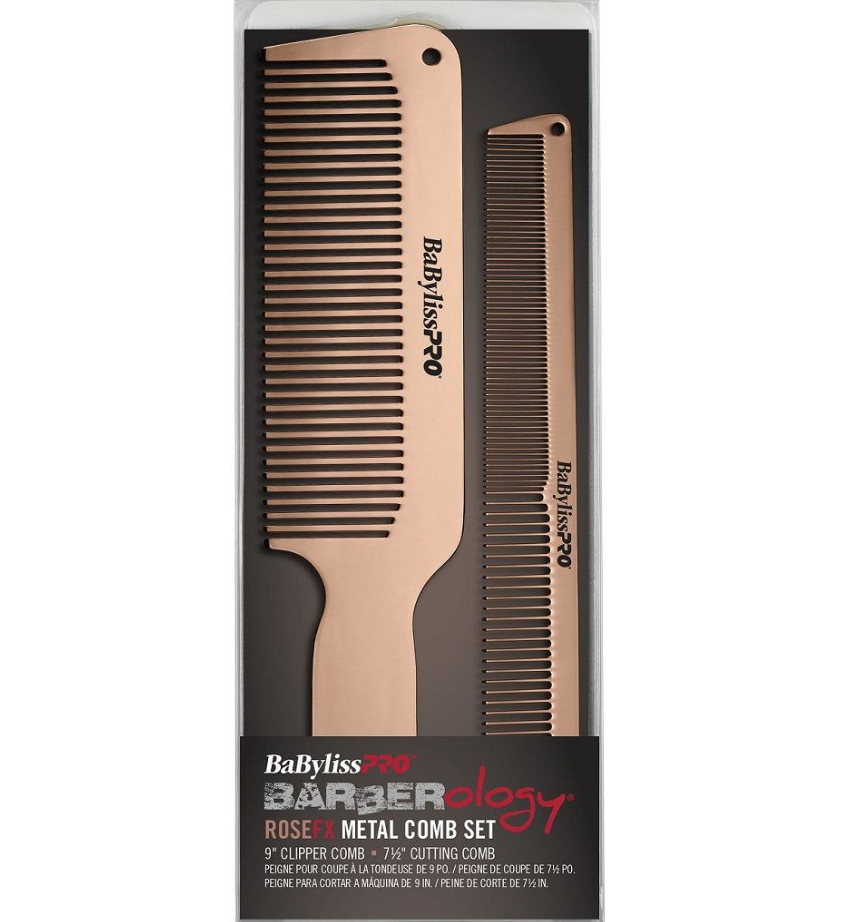 BABYLISS BARBEROLOGY METAL COMB 2 PACK ROSE GOLD BCOMBSET2RG