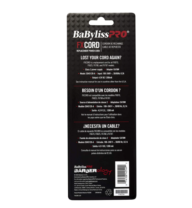 BABYLISS PRO FXCORD REPLACEMENT POWER CORD #FXCORD